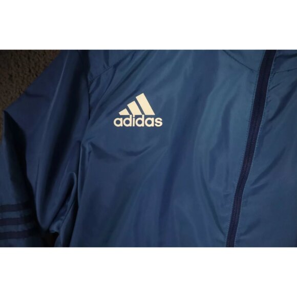 Adidas Climaproof Track Jacket Adult L Blue Boston Marathon Hooded Logo Graphic - Picture 4 of 8